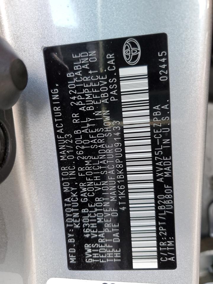 2023 TOYOTA CAMRY XSE VIN:4T1K61BK8PU091433