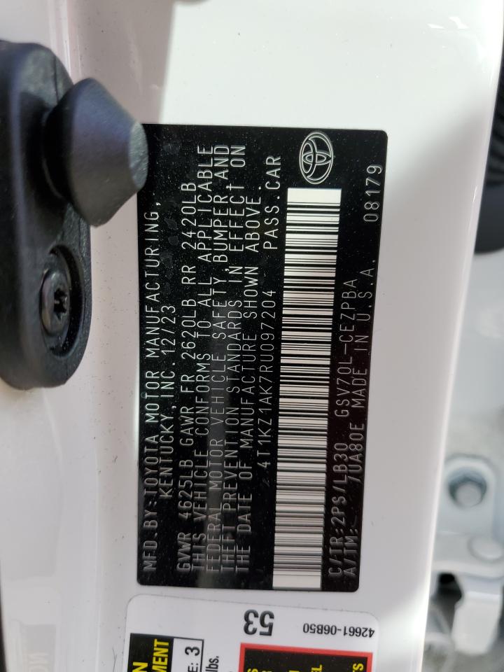 2024 TOYOTA CAMRY TRD VIN:4T1KZ1AK7RU097204