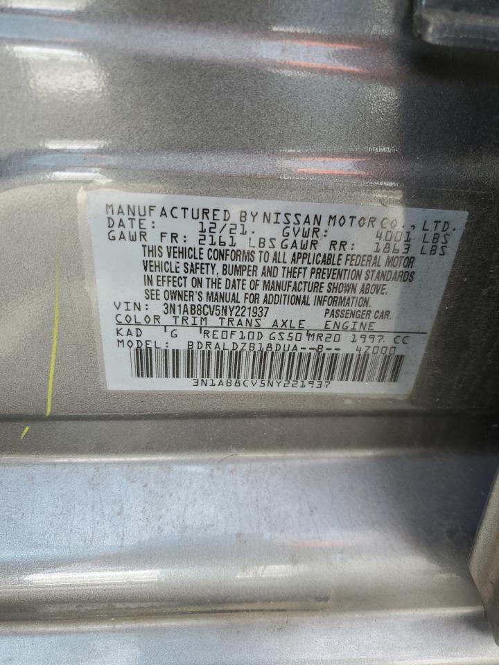 2022 NISSAN SENTRA SV VIN:3N1AB8CV5NY221937