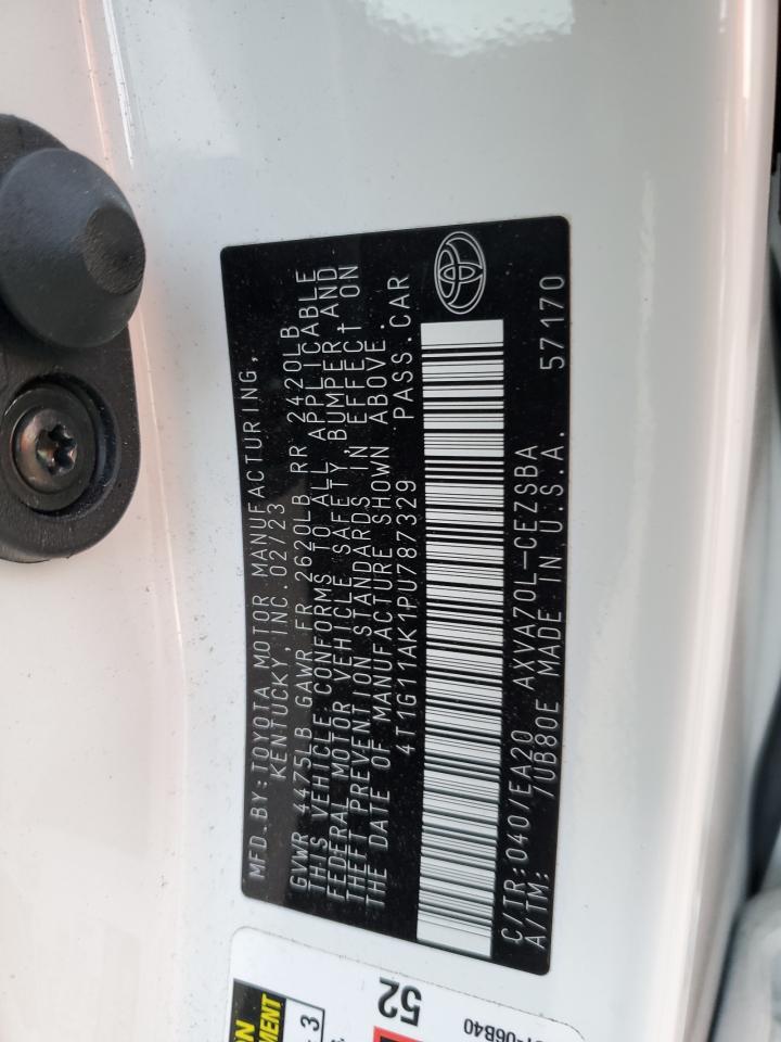 2023 TOYOTA CAMRY SE NIGHT SHADE VIN:4T1G11AK1PU787329