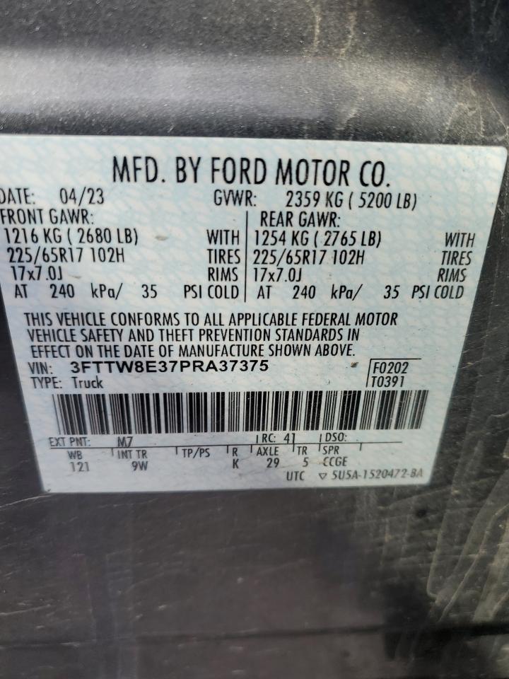 2023 FORD MAVERICK XL VIN:3FTTW8E37PRA37375
