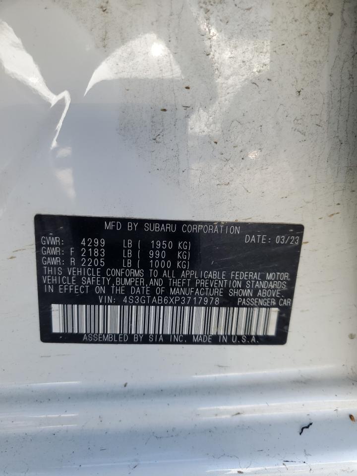 2023 SUBARU IMPREZA VIN:4S3GTAB6XP3717978