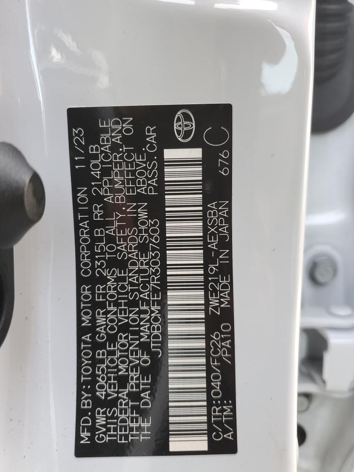 2024 TOYOTA COROLLA LE VIN:JTDBCMFE7R3037603