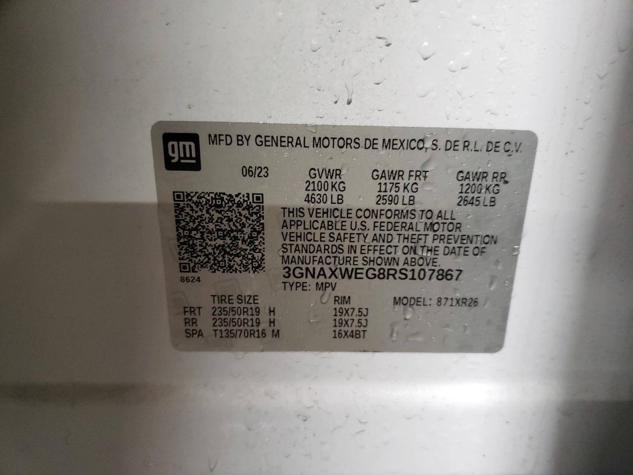 2024 CHEVROLET EQUINOX RS VIN:1FMCU0GXXGUC80674