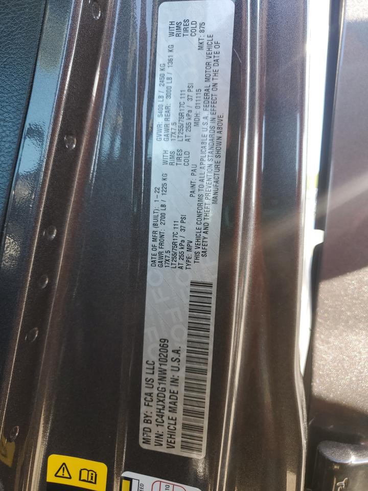 2022 JEEP WRANGLER UNLIMITED SPORT VIN:1C4HJXDG1NW102069
