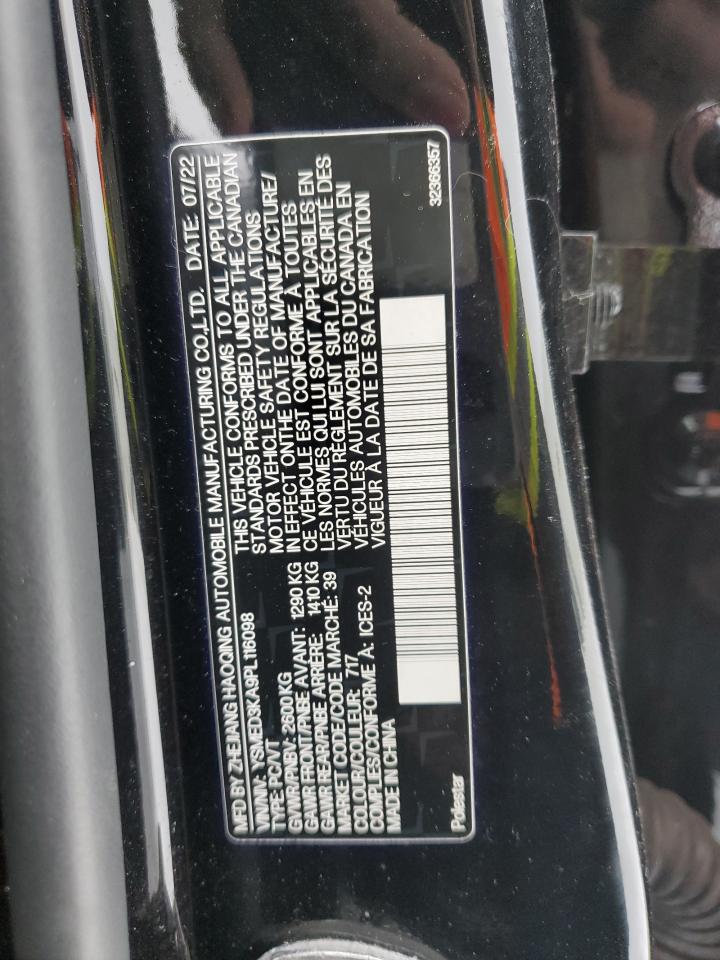 2023 POLESTAR 2 VIN:YSMED3KA9PL116098