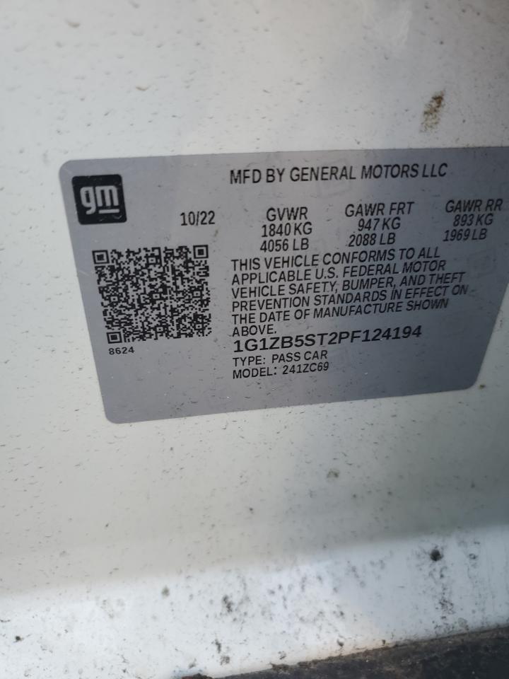 2023 CHEVROLET MALIBU LS VIN:1G1ZB5ST2PF124194