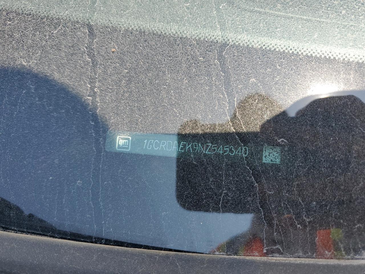 2022 CHEVROLET SILVERADO K1500 VIN:1GCRDAEK9NZ545340