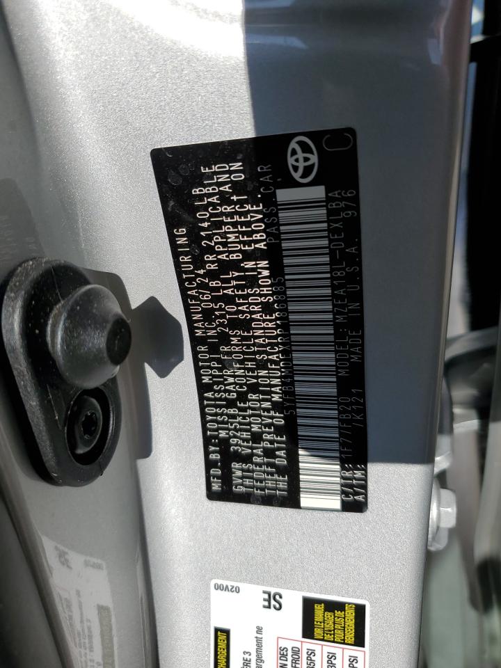 2024 TOYOTA COROLLA LE VIN:5YFB4MDEXRP186885