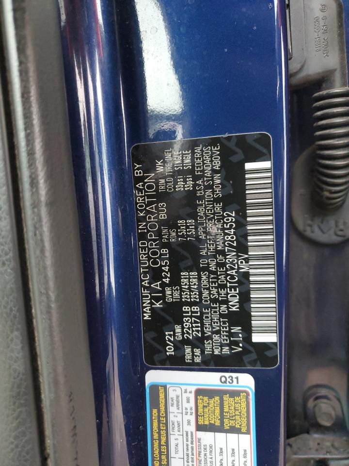 2022 KIA SELTOS SX VIN:KNDETCA23N7284592