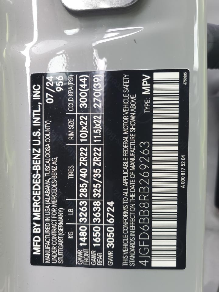 2024 MERCEDES-BENZ GLE COUPE AMG 53 4MATIC VIN:4JGFD6BB8RB269263