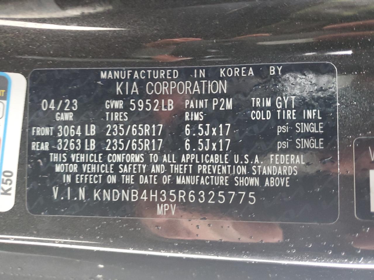 2024 KIA CARNIVAL LX VIN:KNDNB4H35R6325775