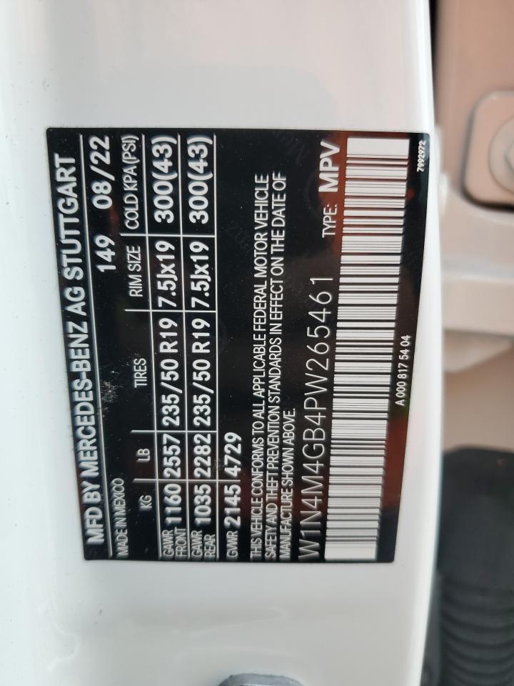 2023 MERCEDES-BENZ GLB 250 VIN:W1N4M4GB4PW265461