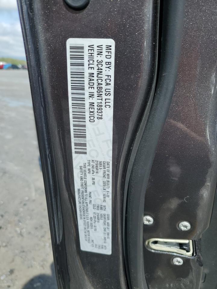 2022 JEEP COMPASS SPORT VIN:3C4NJCAB6NT189378