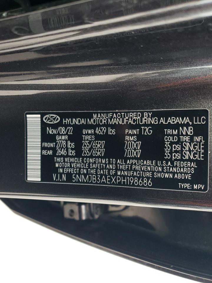 2023 HYUNDAI TUCSON SEL VIN:5NMJB3AEXPH198686