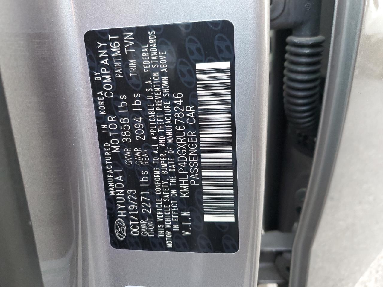 2024 HYUNDAI ELANTRA LIMITED VIN:KMHLP4DGXRU678246