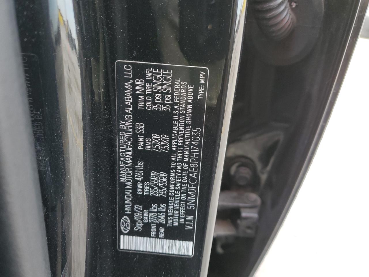 2023 HYUNDAI TUCSON SEL VIN:5NMJFCAE8PH174035