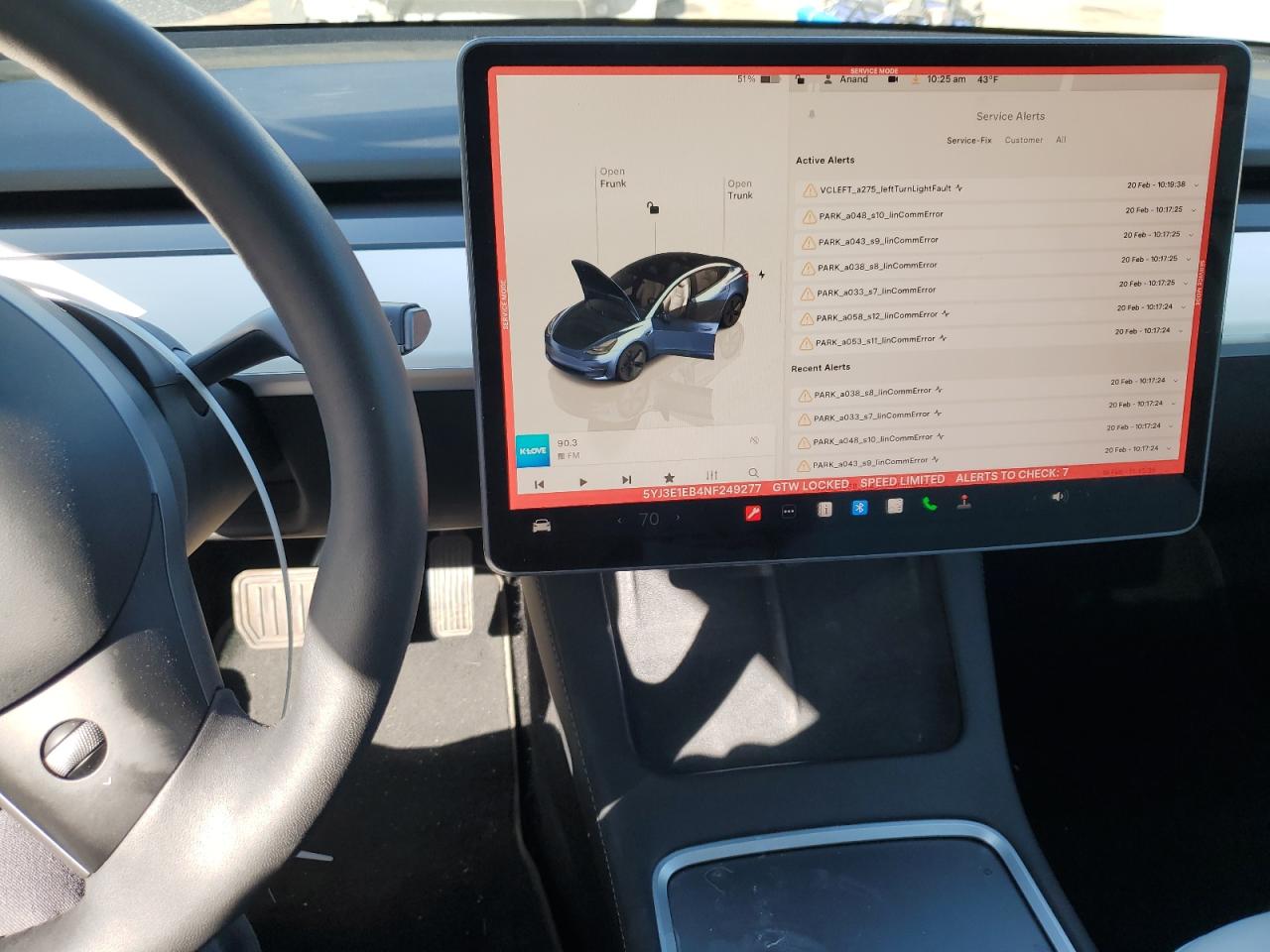 2022 TESLA MODEL 3 VIN:5YJ3E1EB4NF249277