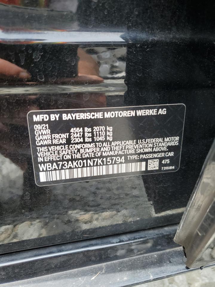 2022 BMW 228XI VIN:WBA73AK01N7K15794