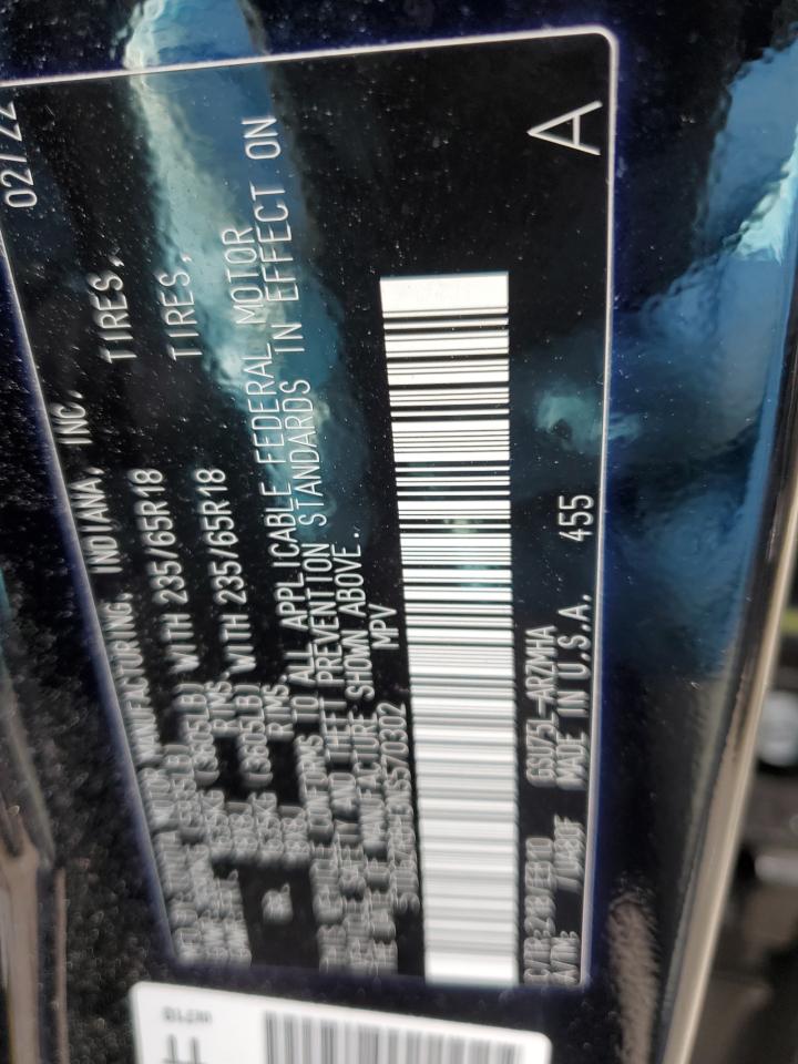 2022 TOYOTA HIGHLANDER XLE VIN:5TDGZRBH3NS570302