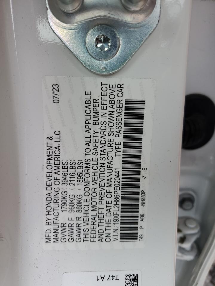 2023 HONDA CIVIC SPORT VIN:19XFL2H86PE020441