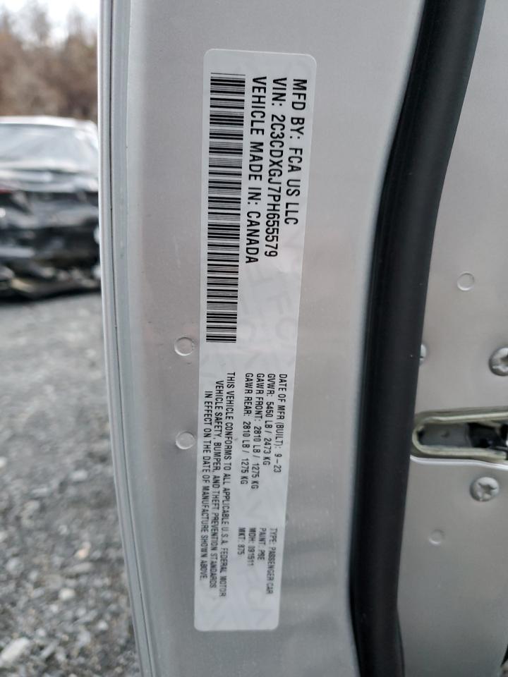 2023 DODGE CHARGER SCAT PACK VIN:2C3CDXGJ7PH655579