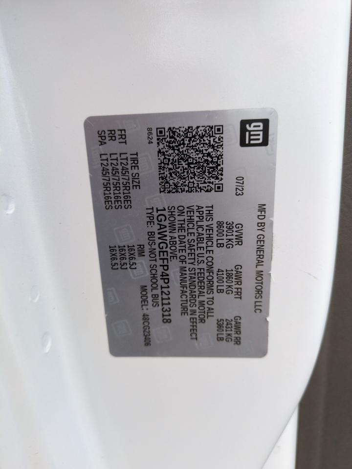 2023 CHEVROLET EXPRESS G2500 LS VIN:1GAWGEFP4P1211318