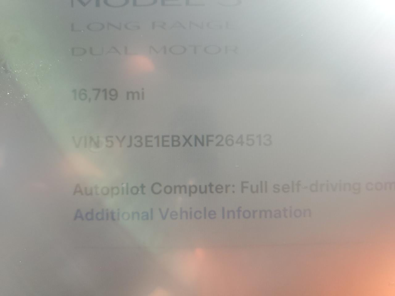2022 TESLA MODEL 3 VIN:5YJ3E1EBXNF264513