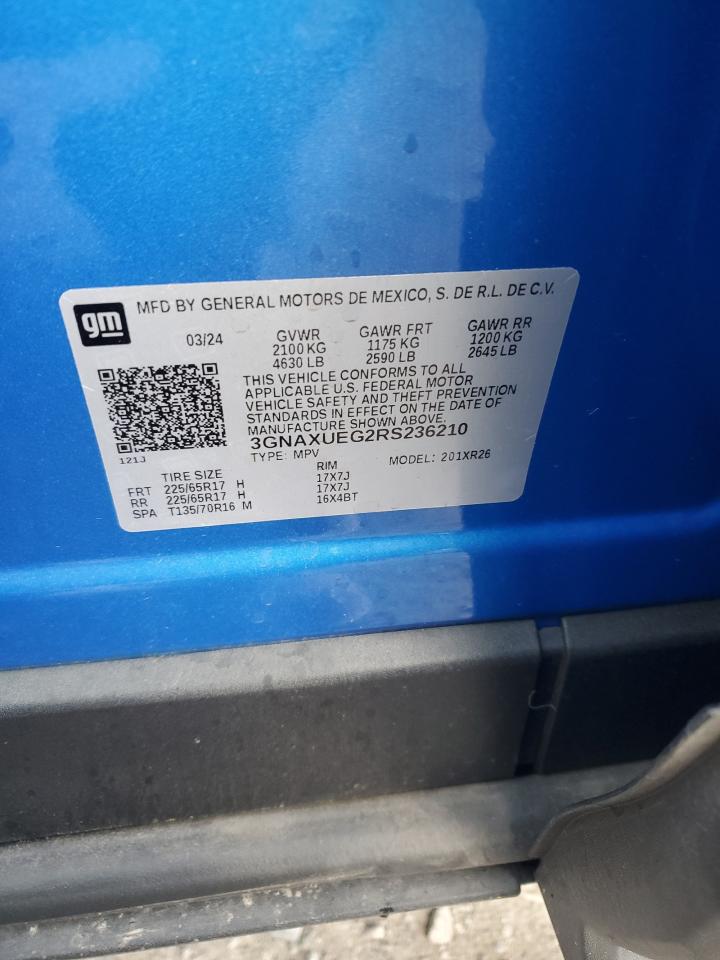 2024 CHEVROLET EQUINOX LT VIN:3GNAXUEG2RS236210