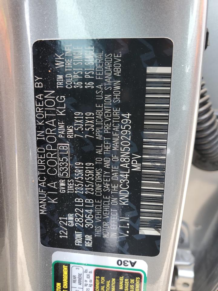 2022 KIA EV6 LIGHT VIN:KNDC34LA8N5029594