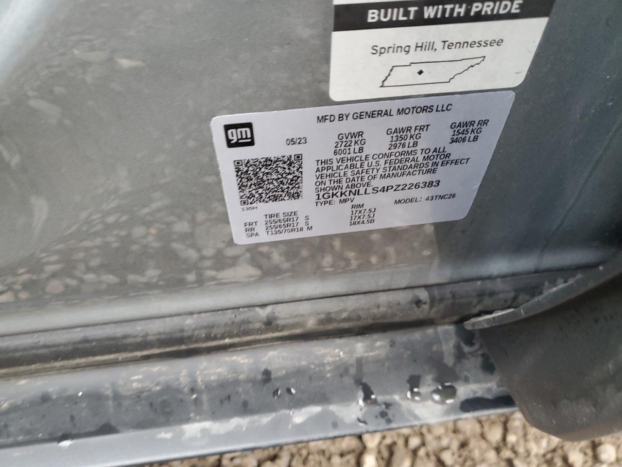 2023 GMC ACADIA AT4 VIN:1GKKNLLS4PZ226383