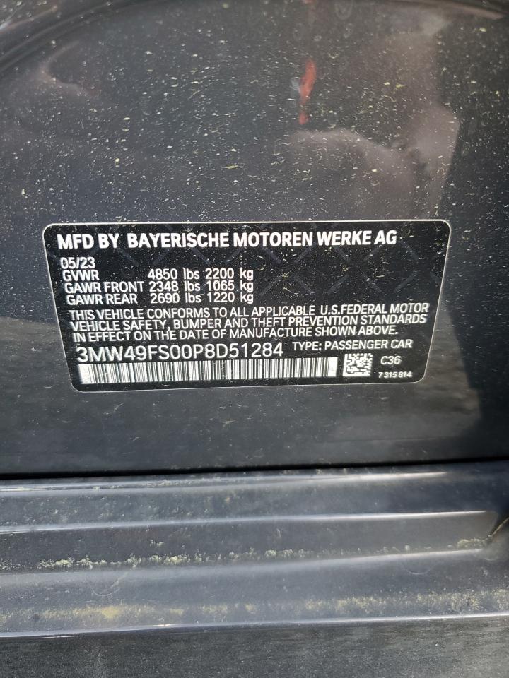 2023 BMW M340I VIN:3MW49FS00P8D51284