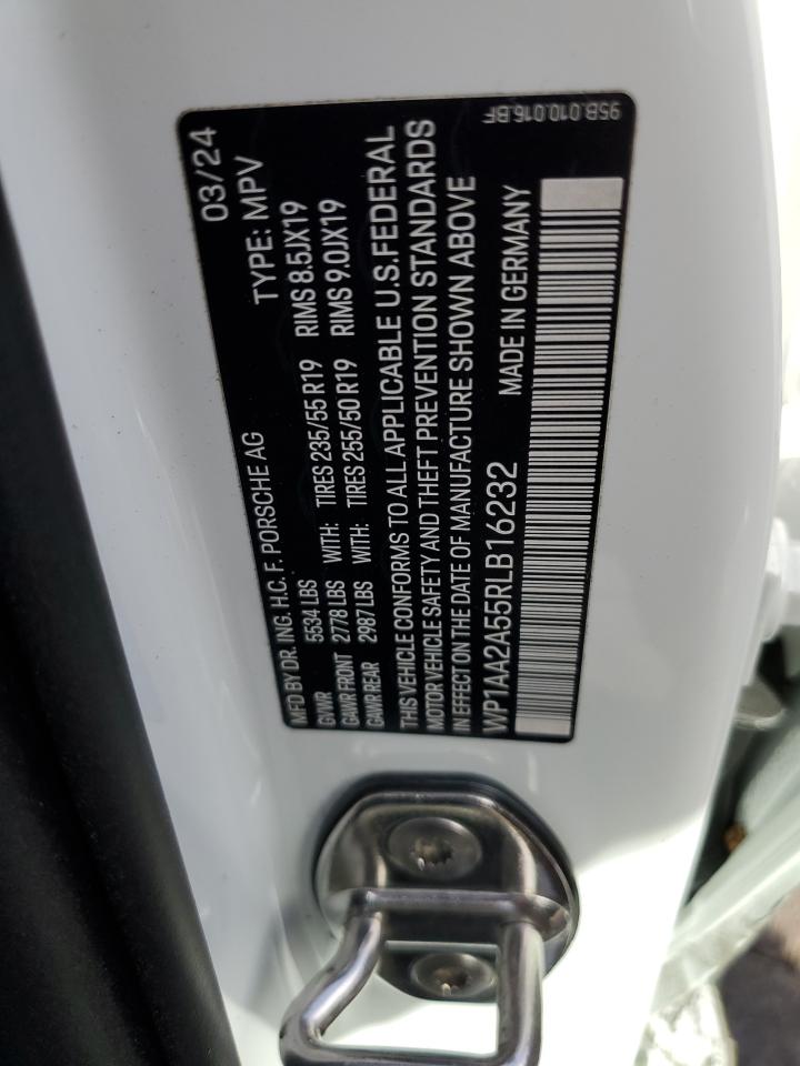 2024 PORSCHE MACAN BASE VIN:WP1AA2A55RLB16232