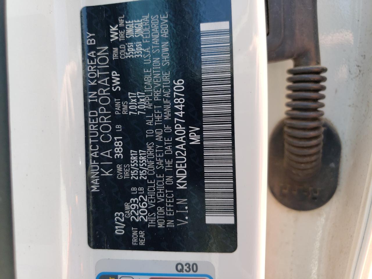 2023 KIA SELTOS S VIN:KNDEU2AA0P7448706