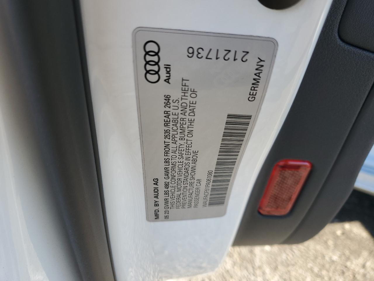 2023 AUDI A5 PREMIUM PLUS 45 VIN:WAUFACF51PA061080