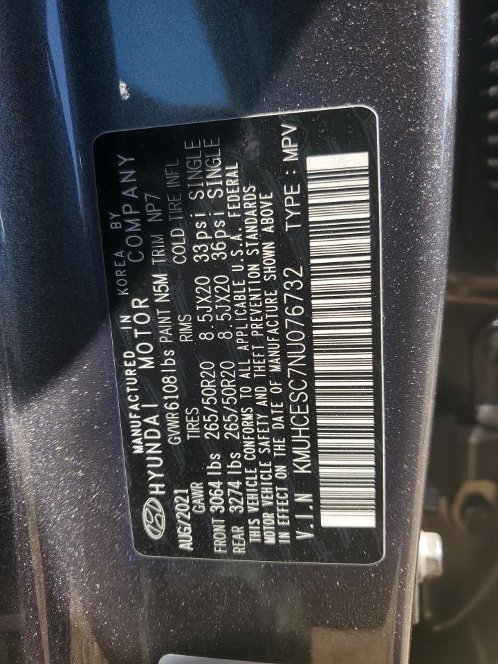 2022 GENESIS GV80 BASE VIN:KMUHCESC7NU076732