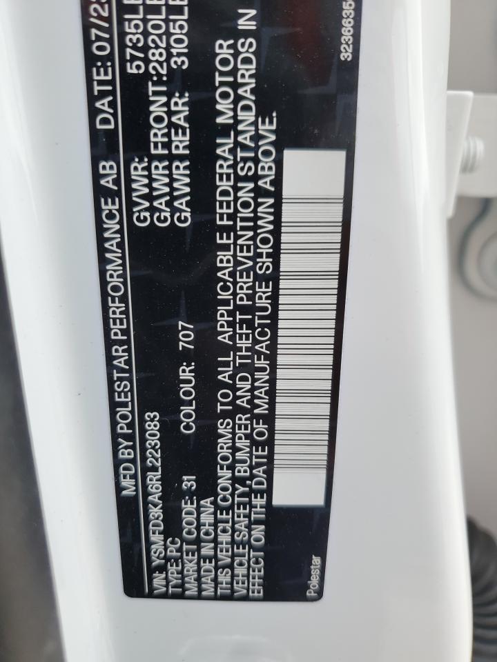2024 POLESTAR 2 VIN:YSMFD3KA6RL223083
