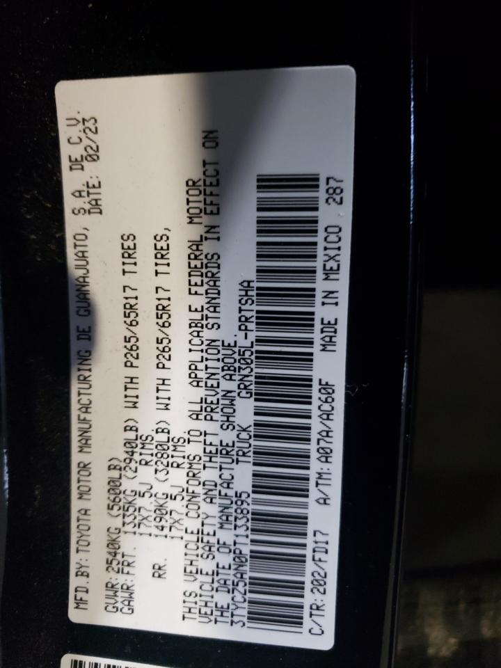 2023 TOYOTA TACOMA DOUBLE CAB VIN:3TYCZ5AN0PT133895