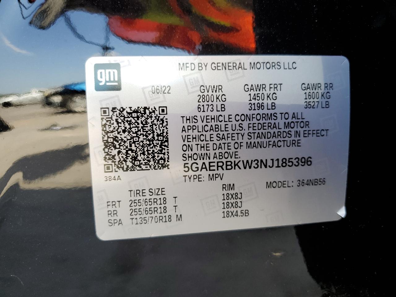 2022 BUICK ENCLAVE ESSENCE VIN:5GAERBKW3NJ185396