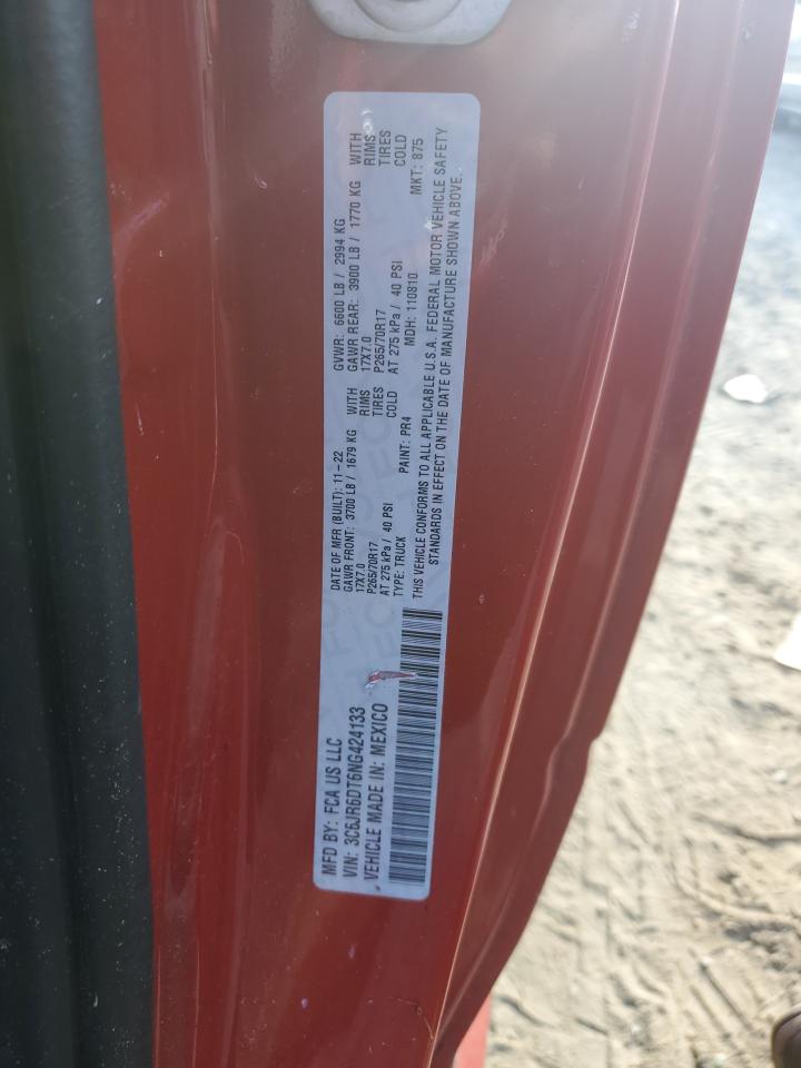 2022 RAM 1500 CLASSIC TRADESMAN VIN:3C6JR6DT6NG424133