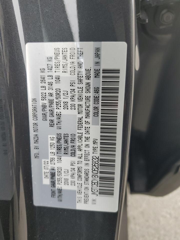 2022 MAZDA CX-9 GRAND TOURING VIN:JM3TCBDY8N0626832