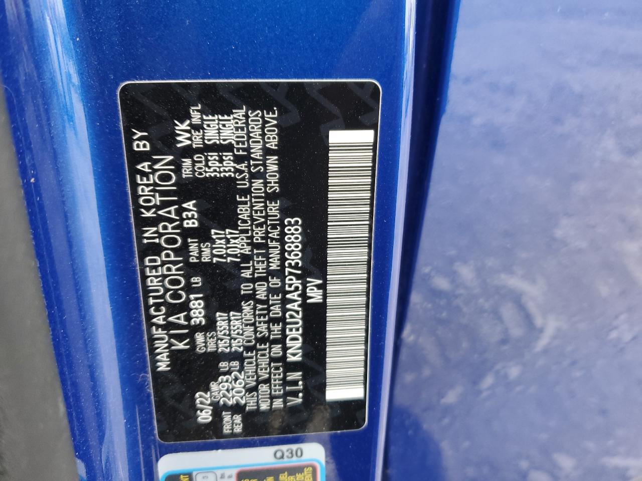2023 KIA SELTOS S VIN:KNDEU2AA5P7368883