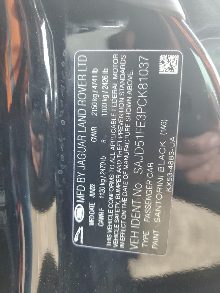 2023 JAGUAR F-TYPE R VIN:SAJD51FE3PCK81037