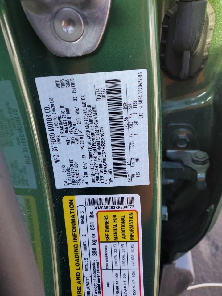 2024 FORD BRONCO SPORT OUTER BANKS VIN:3FMCR9C63RRE34073