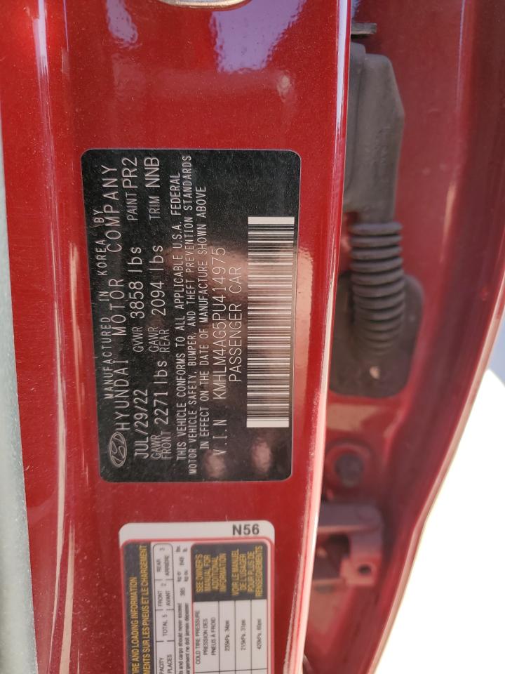 2023 HYUNDAI ELANTRA SEL VIN:KMHLM4AG5PU414975