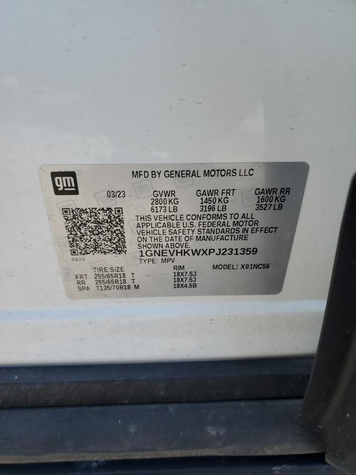 2023 CHEVROLET TRAVERSE LT VIN:1GNEVHKWXPJ231359