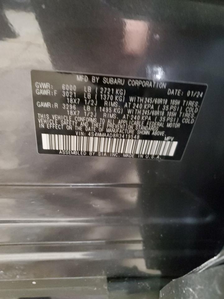 2024 SUBARU ASCENT VIN:4S4WMAAD8R3419548