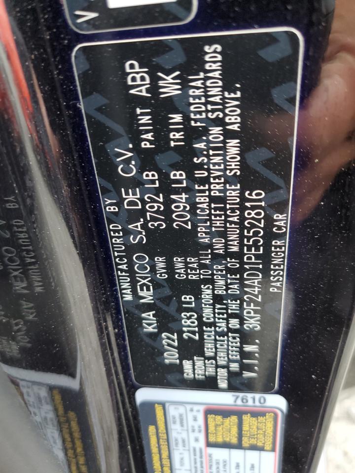 2023 KIA FORTE LX VIN:3KPF24AD1PE552816