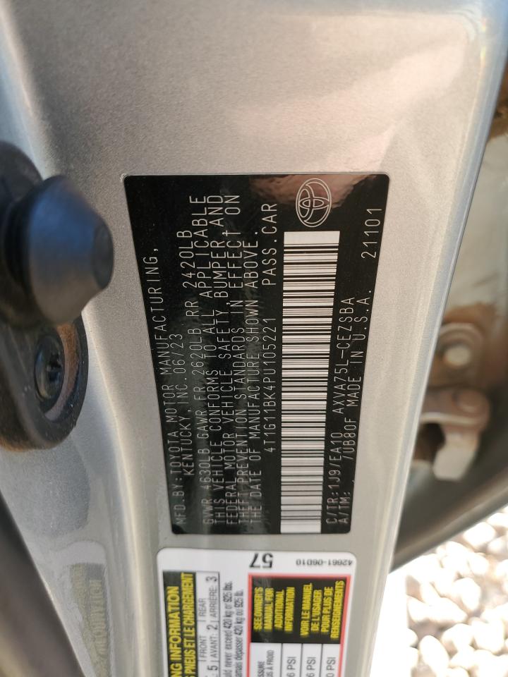 2023 TOYOTA CAMRY SE NIGHT SHADE VIN:4T1G11BK4PU105221