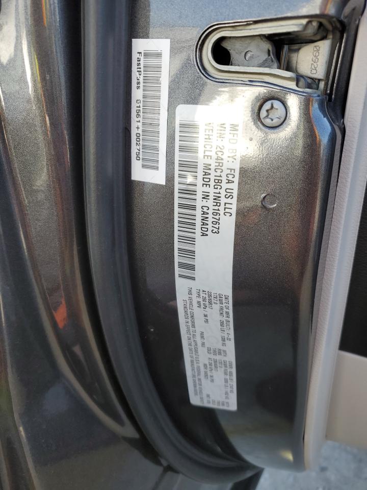 2022 CHRYSLER PACIFICA TOURING L VIN:2C4RC1BG1NR167673